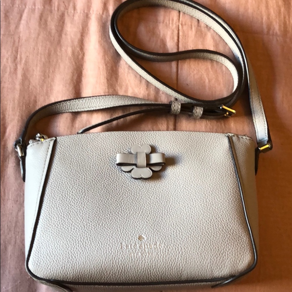 kate Spade Talia Zip CrossBody Clover Taupe Grey